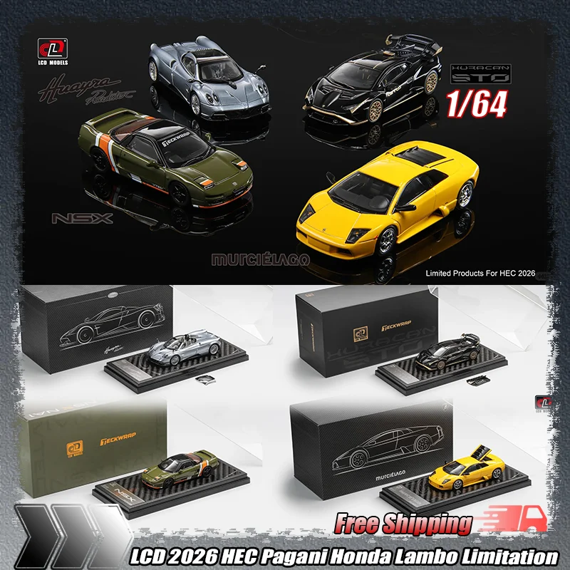 

New 1:64 Lcd 2026 Hec Pagani Honda Lambo Limitation Alloy Die-Casting Model Simulation Miniature Customized Children'S Toys Gift