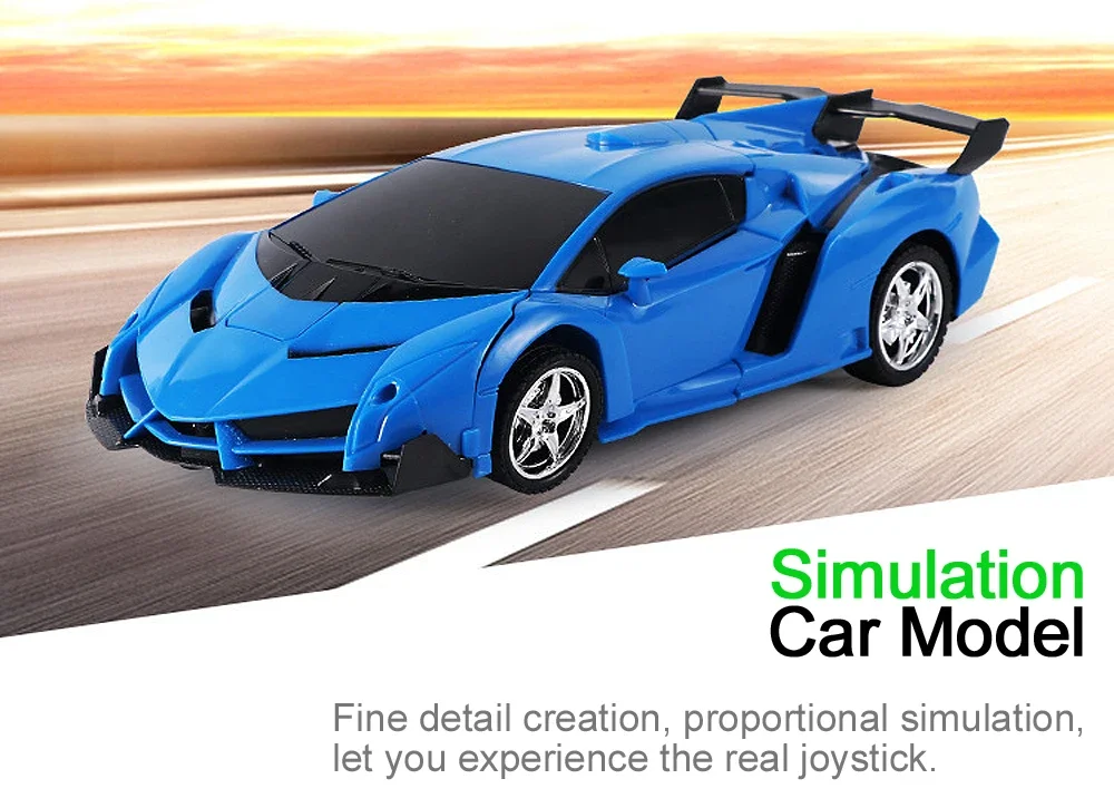 سيارة التحول الروبوتية الرائعة 2 في 1 RC - لعبة السيارة الرياضية الكهربائية للتحكم عن بعد للأولاد