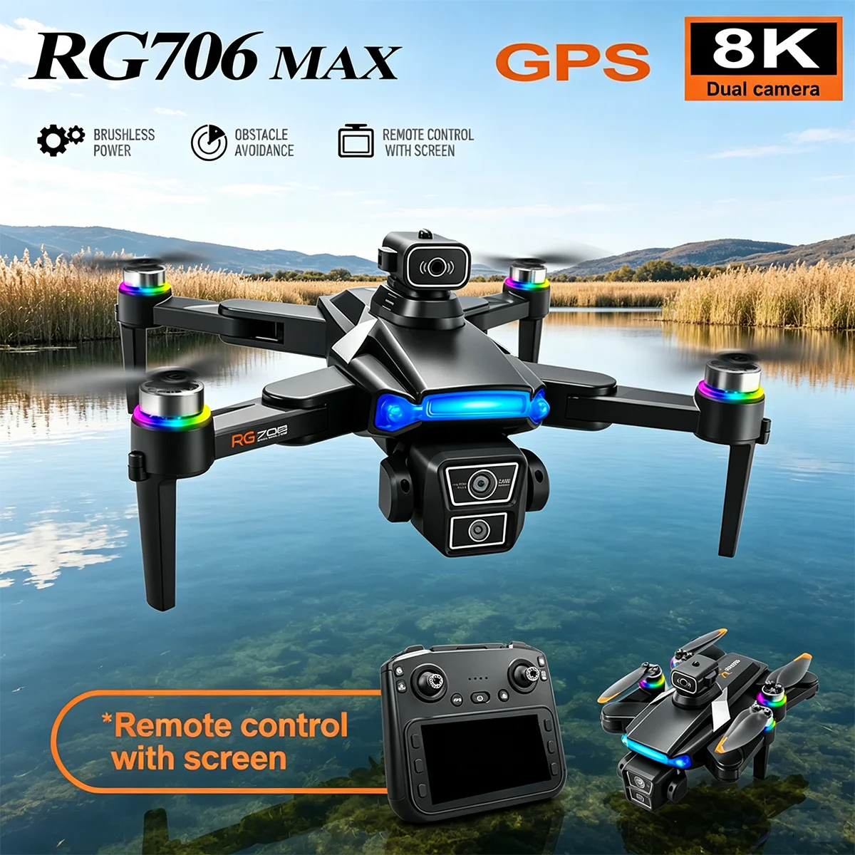 Home Security Monitoring - RG706 MAX GPS Drone 8K Professional