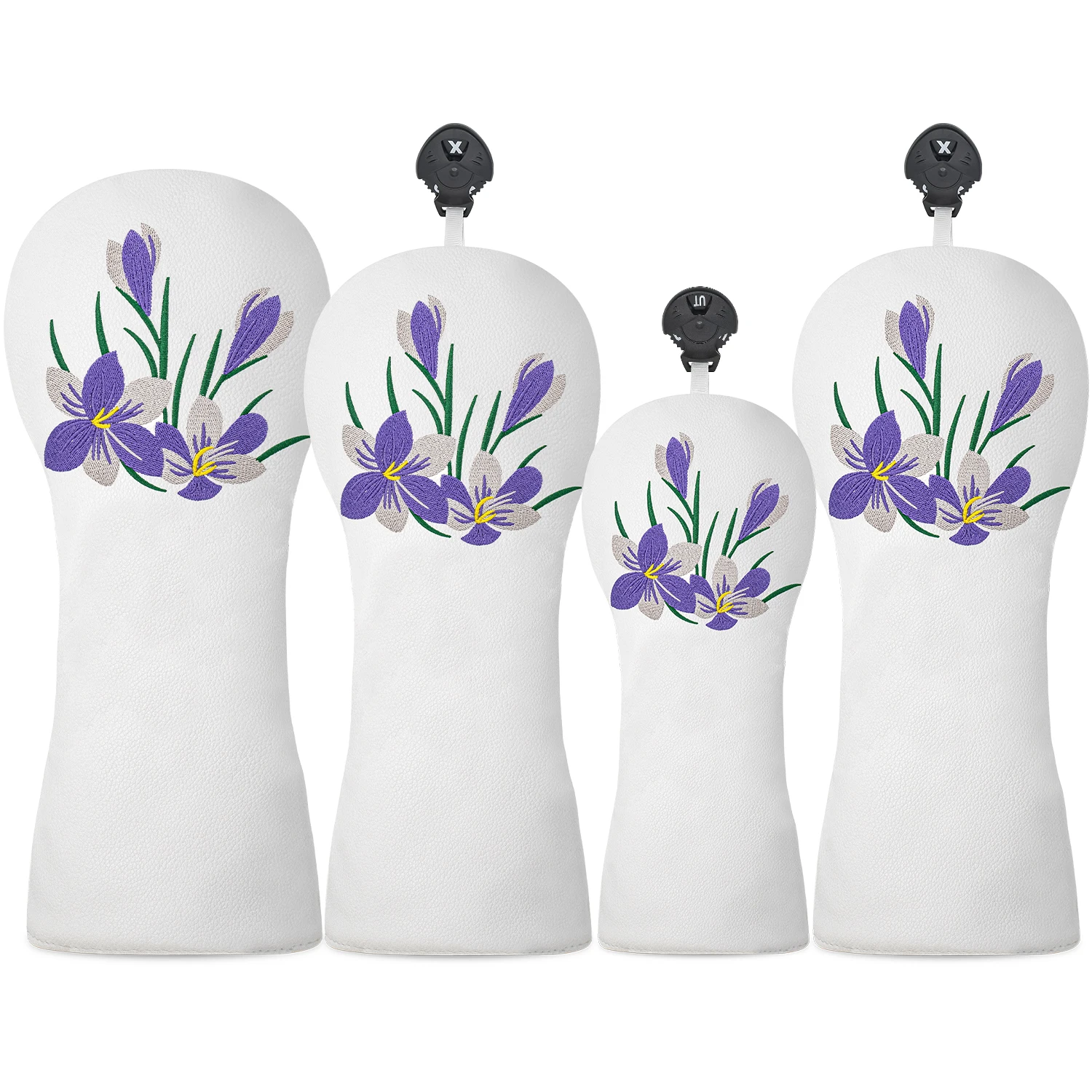 1pc/4pcs Driver, Fairway, Hybrids Headcover - Purple Flowers Design Style Golf Club Cover Suitable for Male and Female Outdoor
