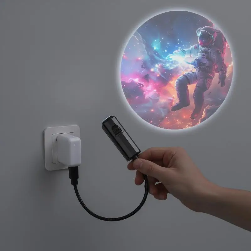 Planet Astronaut Projection Light With 3 Interchangeable Theme Slides For Room Ceiling Background Decoration