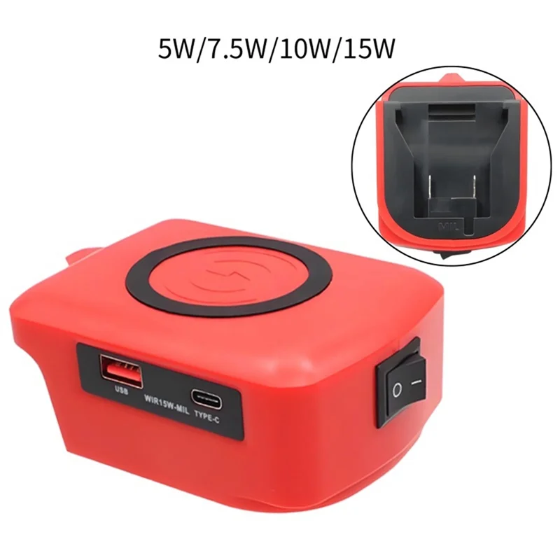 شاحن لاسلكي ABSQ-USB لبطارية ليثيوم M18 18 فولت مع مخرج USB من النوع C