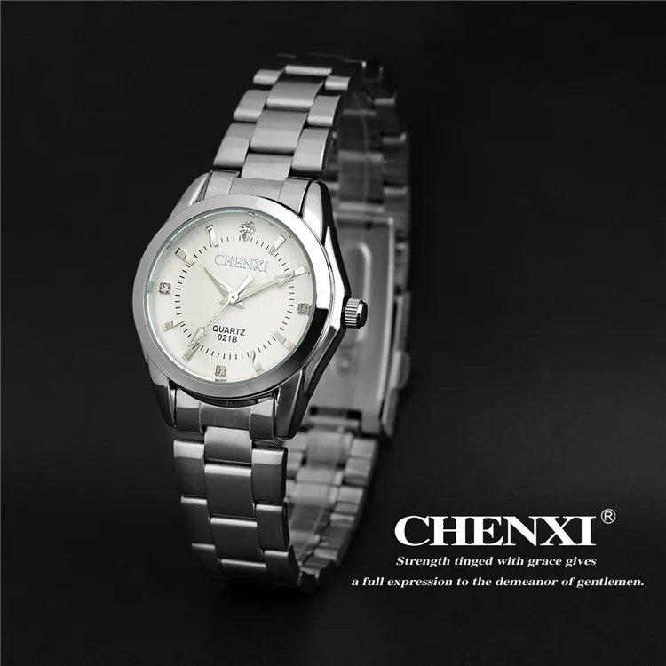 Fashon Couple Chenxi Watch Vintage Men Women Lovers Business Wrist Watches Analog Quartz Full Stainless Steel Watchband Gift