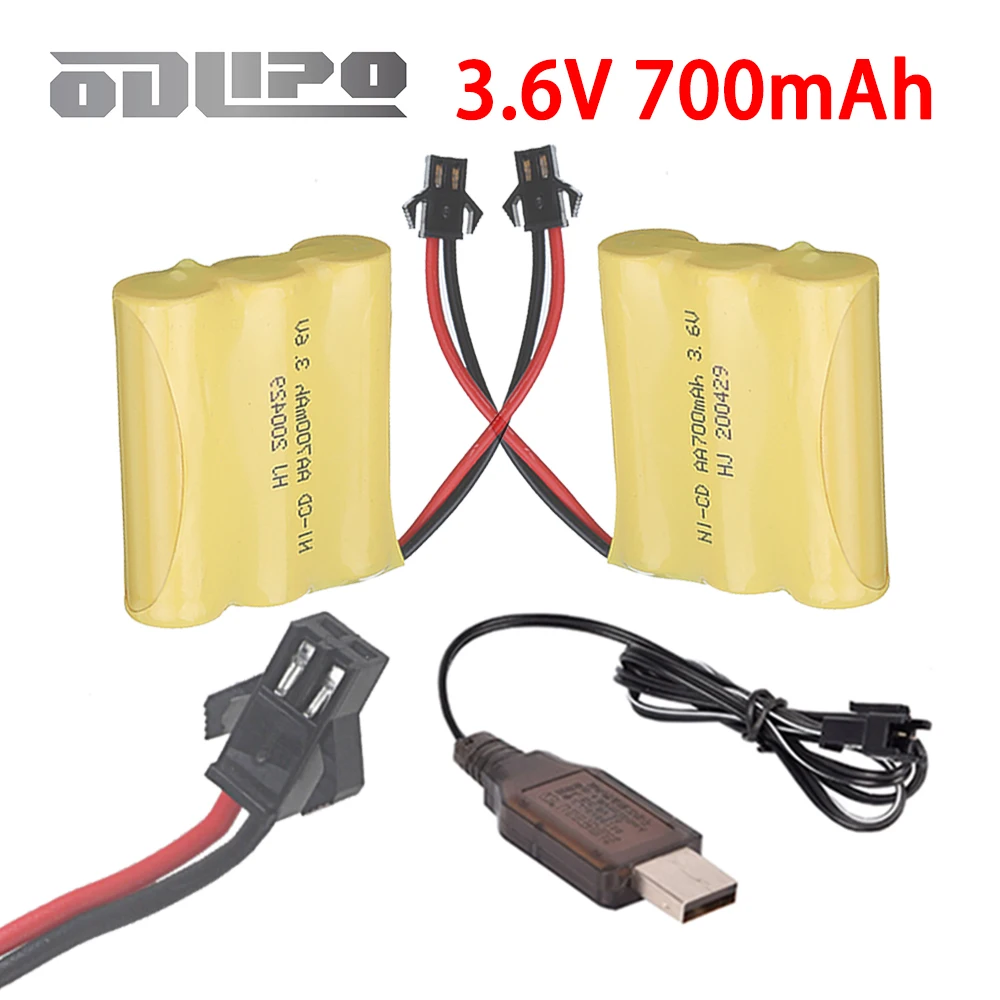 Rc Toys Parts 3.6v 700mah NiCD Battery For Remote control racing off-road vehicle Tanks Ni-CD AA 3.6v Rechargeable Battery