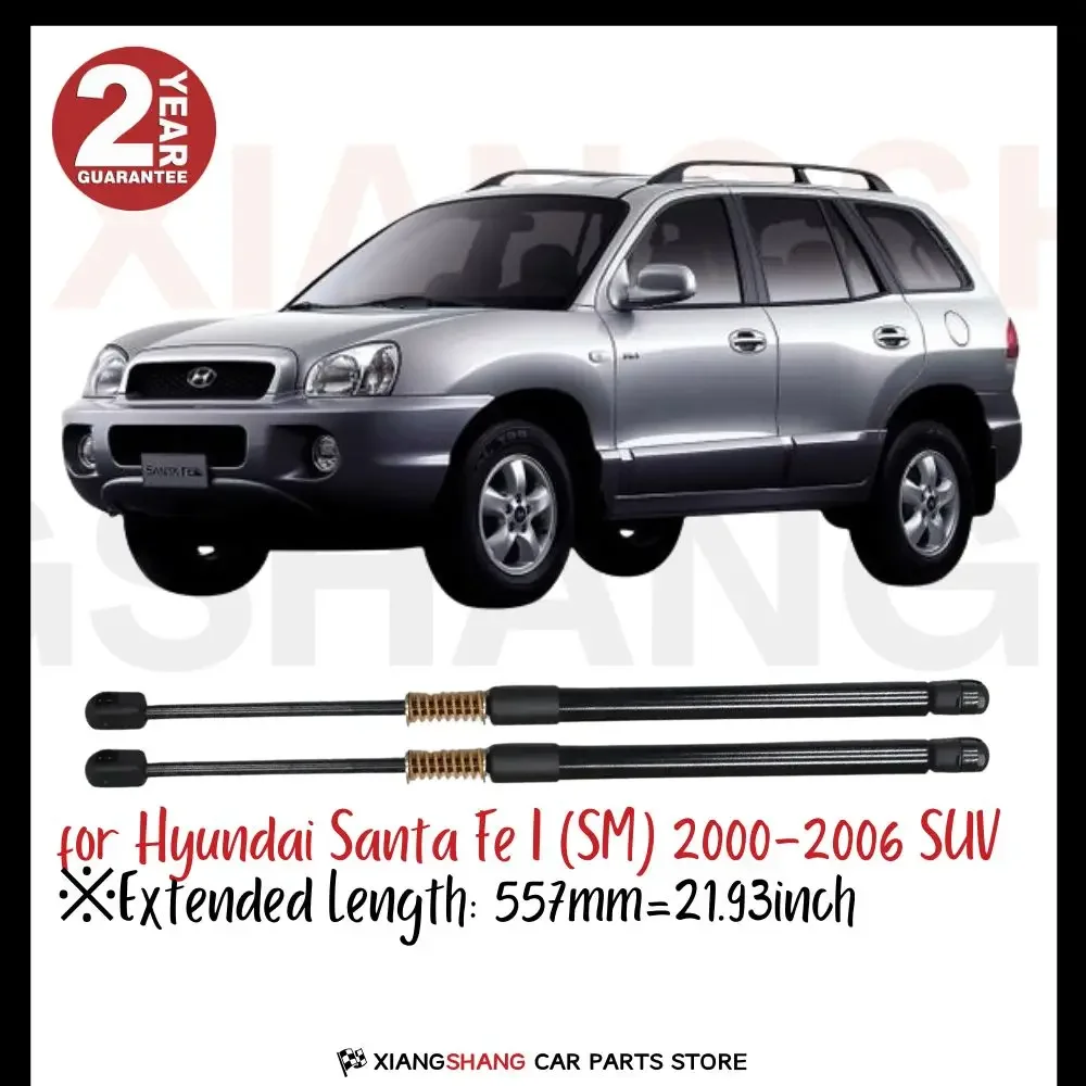 2pcs Rear Auto Open With Spring Damper for Hyundai Santa Fe I (SM) 2000-2006 SUV Trunk Boot Gas Charged Gas Struts