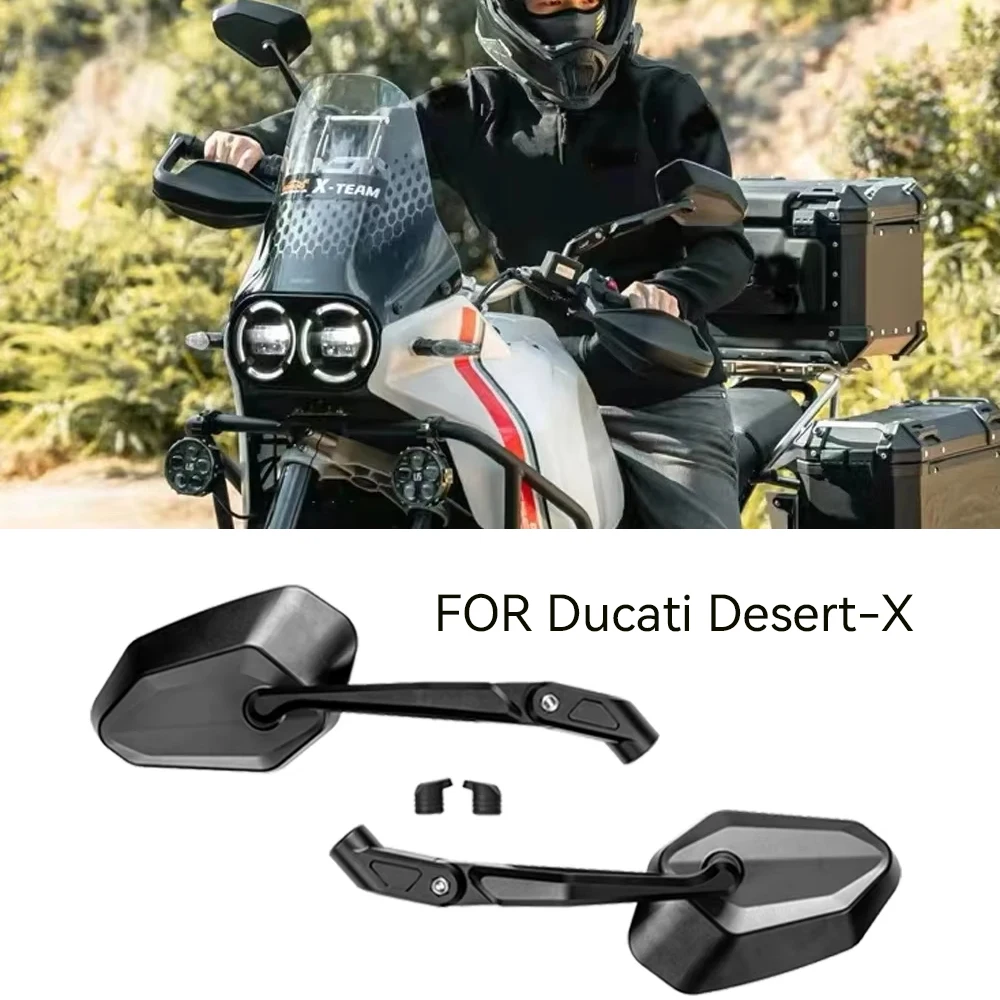 Motorcycle Mirror For Ducati Desert-X DesertX Desert X Modified Accessories Side Mirror Foldable Mirror CNC Aluminum 2023-2024