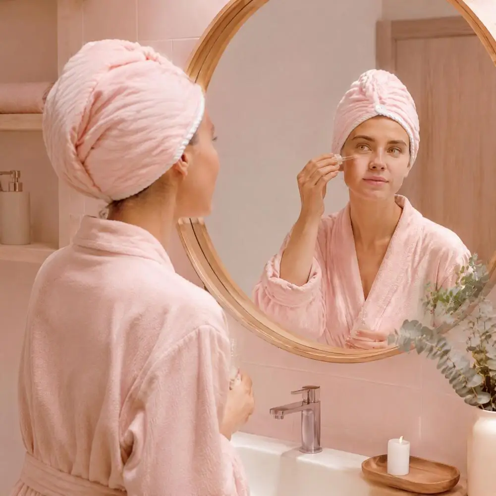 Dry Hair Hat Super Absorbent Soft Bathroom Women Head Towels Girls Cute Hair Towel Hair Dry Wrap Bonnets Absorbent Fast Dry
