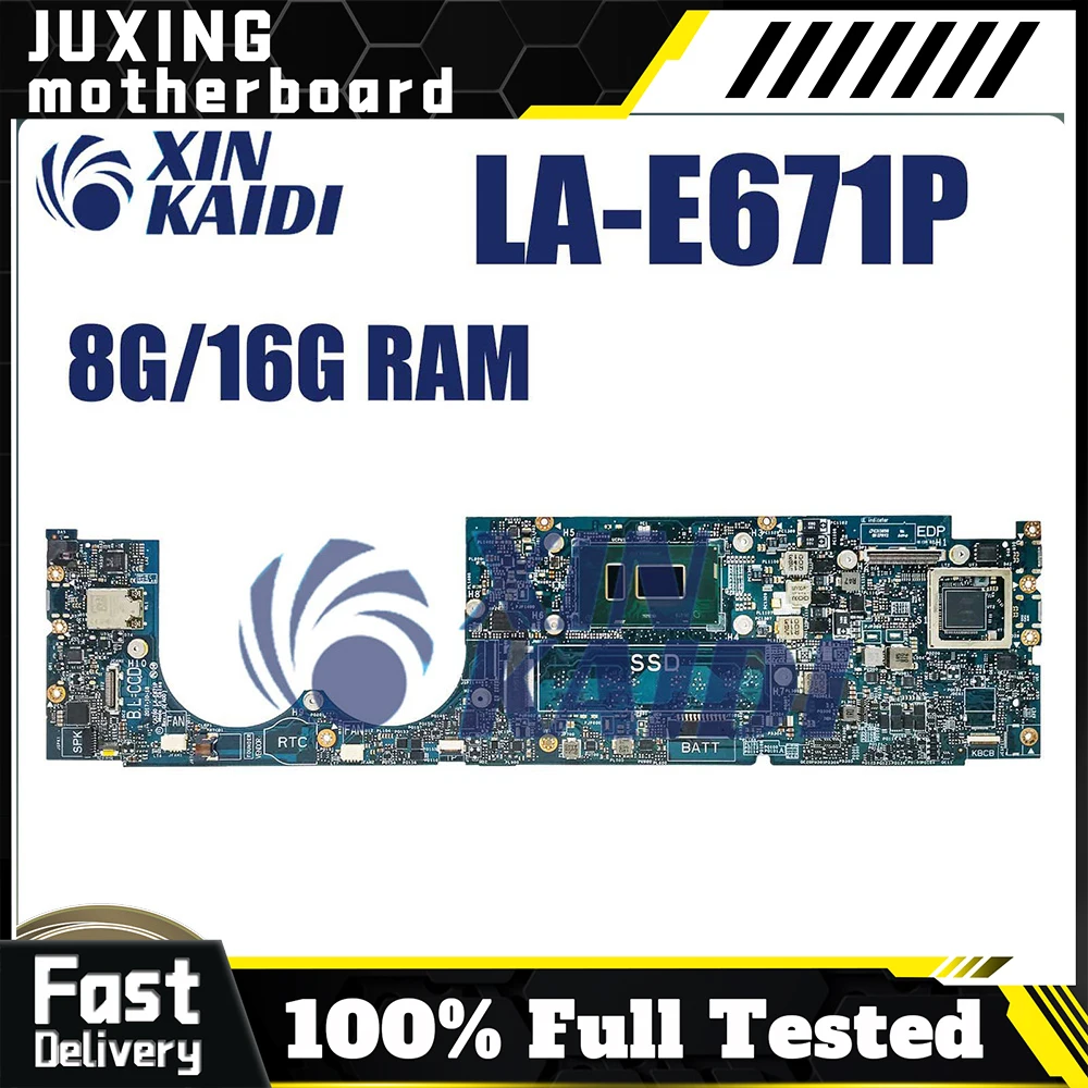

LA-E671P For DELL XPS 13 9370 LA-E671P Notebook Motherboard i3 i5 i7 CPU 100% Tested Laptop Mainboard