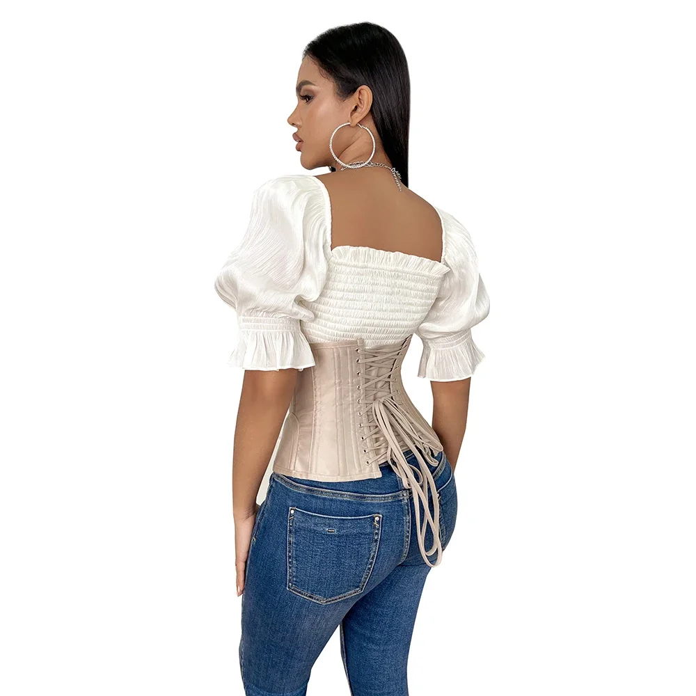 Height 24.5CM Steel Bone Underbust Corset Women Waist Cincher Shapers Plus Size Korset