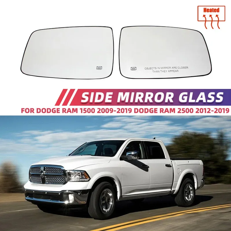 

Door Rear View Mirror Glass Side Wing Mirrors Heated Wing Angle Exterior Part For Dodge Ram 1500 2500 2010-2019