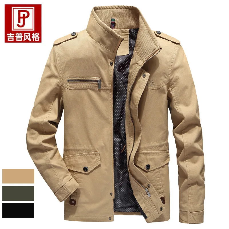 Spring Autumn New Fashion 2026 Men's Stand Collar Long Sleeve Washed Casual Trendy Loose Jacket Male Trenches Coat Clothes Top