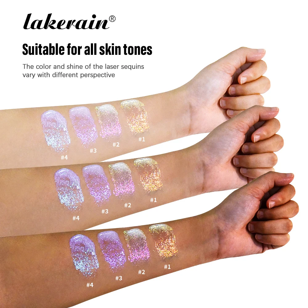 4 Farben Lidschatten Glitter Gel Creme Gesicht Haar Körper Nagel Glitter Gel Herz Stern Mond lose Pailletten Festival Make-up Dekorationen