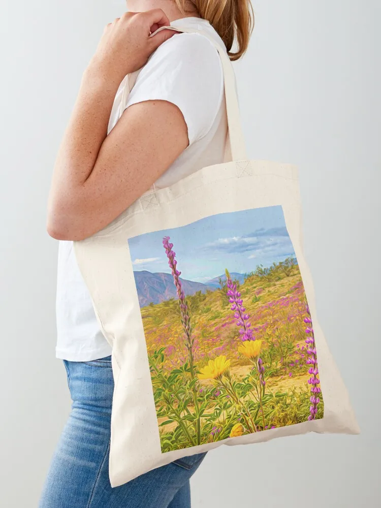 Anza Borrego Wildflowers Painting Tote Bag Canvas bag for beach tote bags aesthetic tote bag