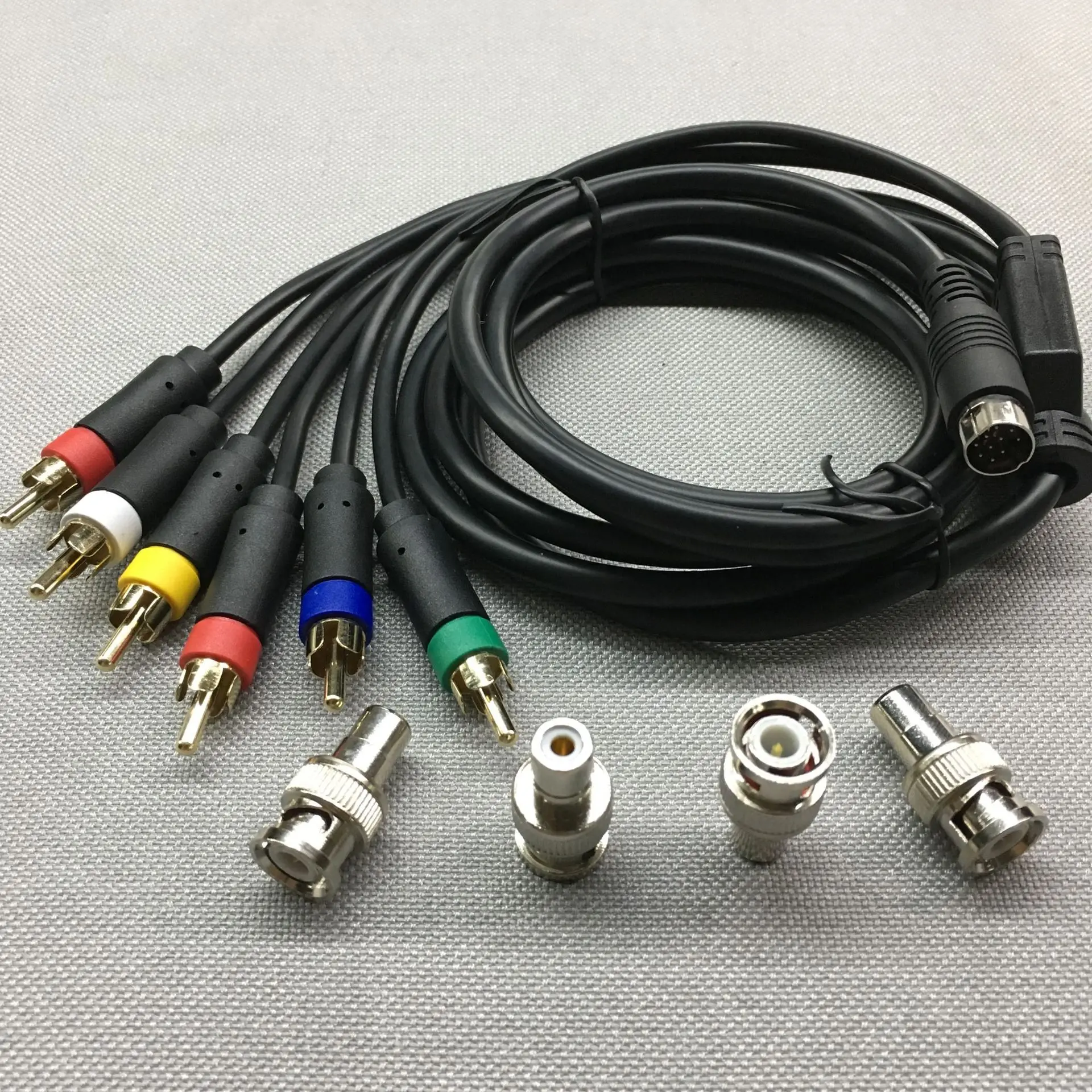 Kabel komposit RCA Saturn SEGA RGB/RGBS untuk PVM BVM NEC XM UP SCALER BNC bukan komponen RGB + kabel AV sinkronisasi