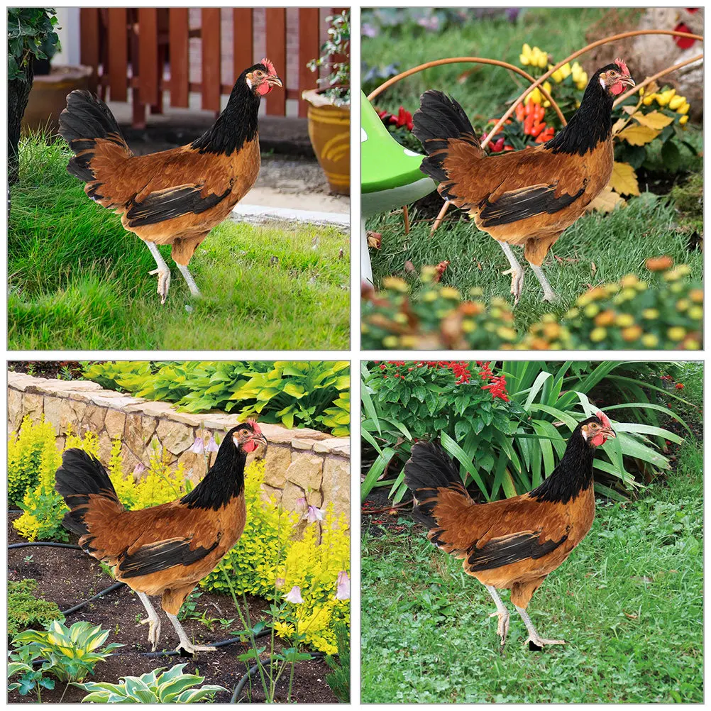 2Pcs Garden Hen Stake Decorative Acrylic Yard Ornaments Chicken Stake Garden Decoration Courtyard Outside Lawn Insert Art