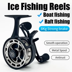 Matte Black Ice Fishing Reel High Speed 3.2:1 Fly Fishing Wheel Hollow Metal Wire Cup Mechanical Fine-tuning Knob Fish Tackle
