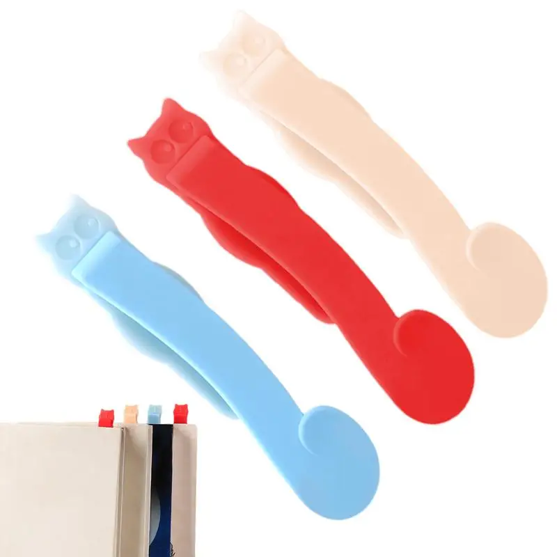 3pcs Automatic Book Marks Silicone Reading Automatic Bookmarks Cute Book Page Markers Book Clip Bookmark Buckle for Readers