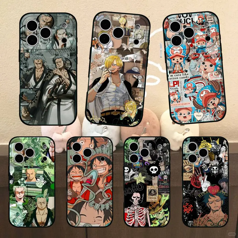 O-One Pieces Black Phone Case That Fits For IPhone 17,16,15,11,13,14 Pro Max,Plus,X,Xr,Xs Max,13Mini