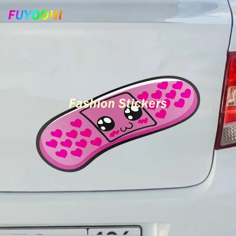 FUYOOHI Play Stickers Kawai Bandaid Car Sticker Cute Anime Vinyl Decal Scratch-Proof Sunscreen Personality Car Accessories