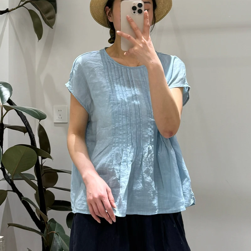 Masss Wasss 2026 Korean Design Vintage Soild Tee Shirts Womens Summer Fashion Classic Tops Ladies Leisure Loose O Neck Clothes