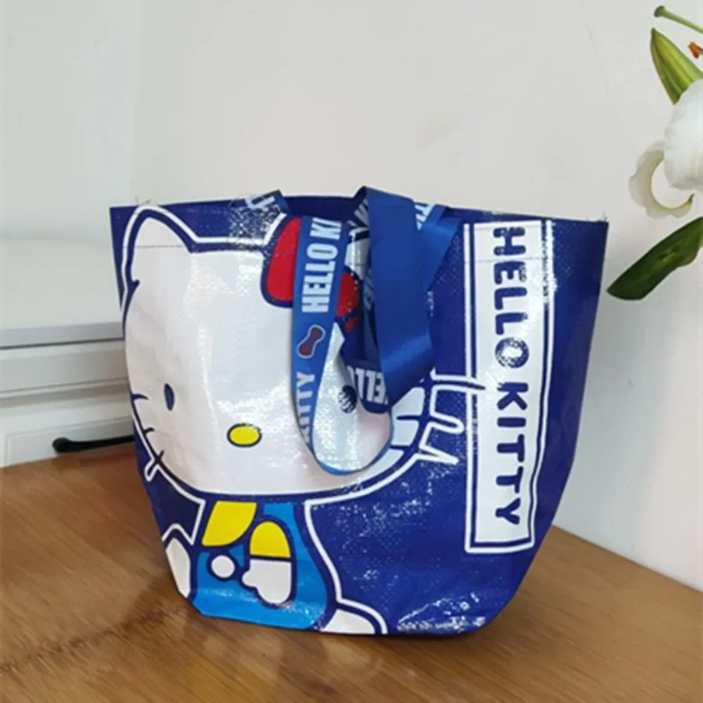 Hello Kitty Shopping Bag Cartoon Cute Sanrio Single Shoulder Handbag Durable Ultra Light New Waterproof Kawaii Student Bento Bag