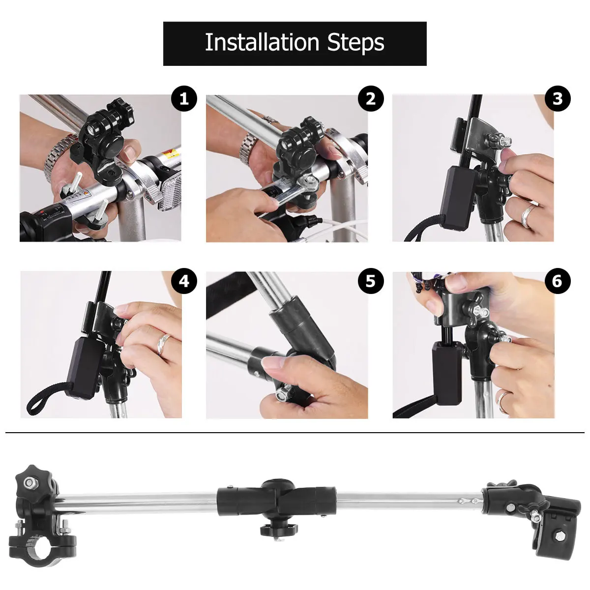 1pc Bicycle Umbrella Folding Black Bracket For Handlebar Mount Rain Sun Umbrella Stand Shade Protection Safe Riding Gift