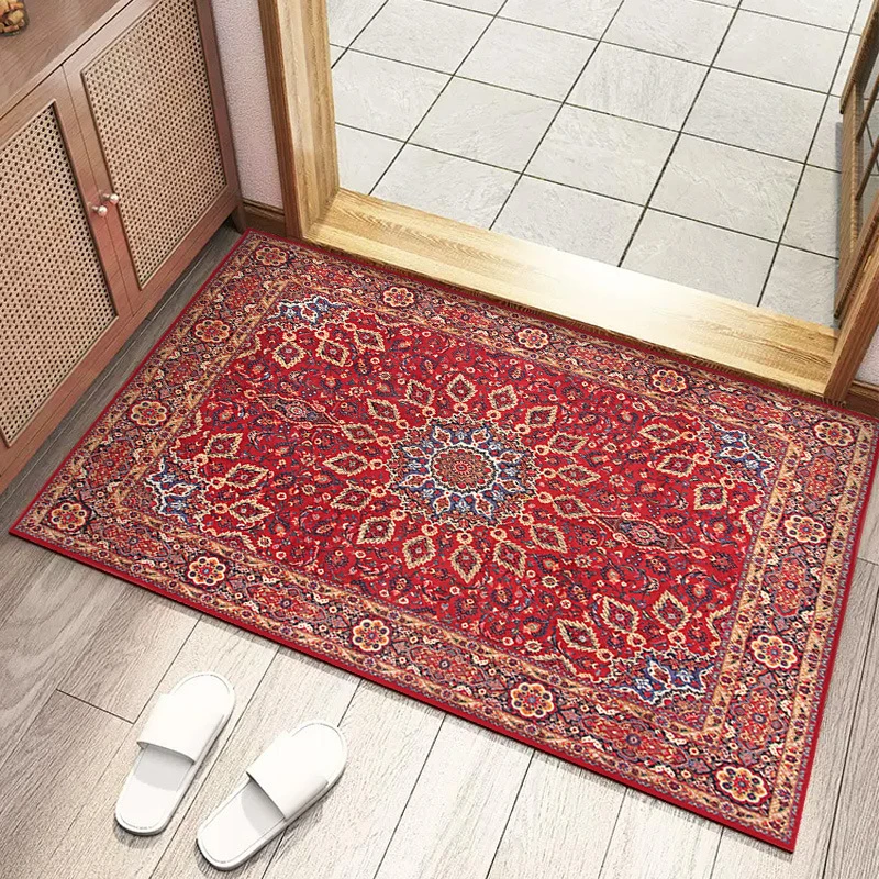 Vintage Style European Welcome Rug for Living Room Decorative Door Mat Soft Non Slip Floor Mat for Indoor Entryway WELCOME Rug
