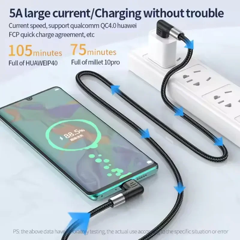 USB Type C to USB C Cable PD 100W Fast Charger for Samsung Xiaomi Macbook iPad Quick Charge 4.0 5A USB C Charge Cord