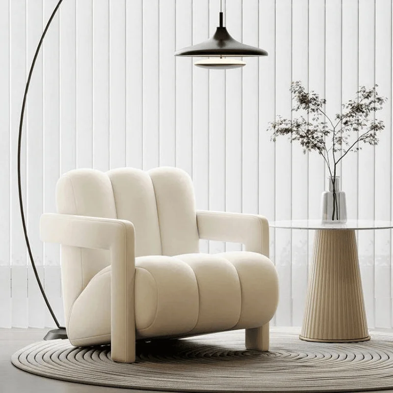 custom. [Style Aesthetic] Boutique Balcony Single Table and Chair Rest Area Sofa Light Luxury Simple Reception Beaut