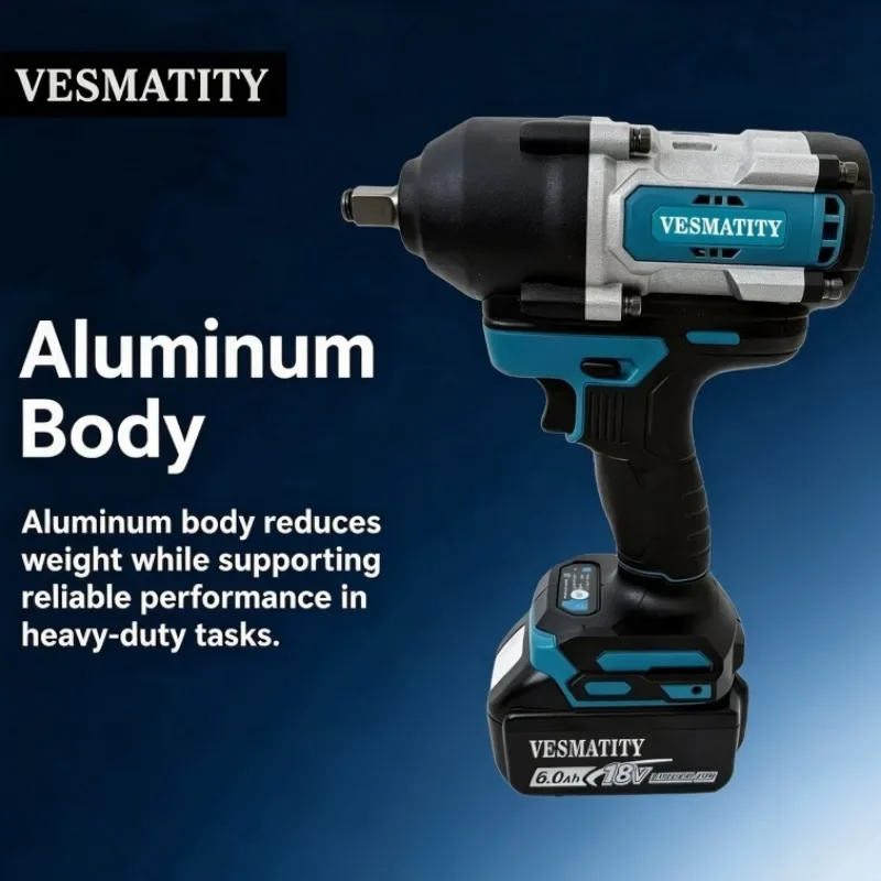 Cordless Electric Impact Wrench High Torque Driver With Socket Set For Automotive & Construction  For 18V-20VBattery