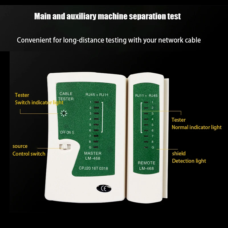 RJ45 RJ11 Network Cable Tester Cat5 Cat6 UTP LAN Cable Tester Tool Networking Wire Telephone Cable Line Detector Tracker Tool