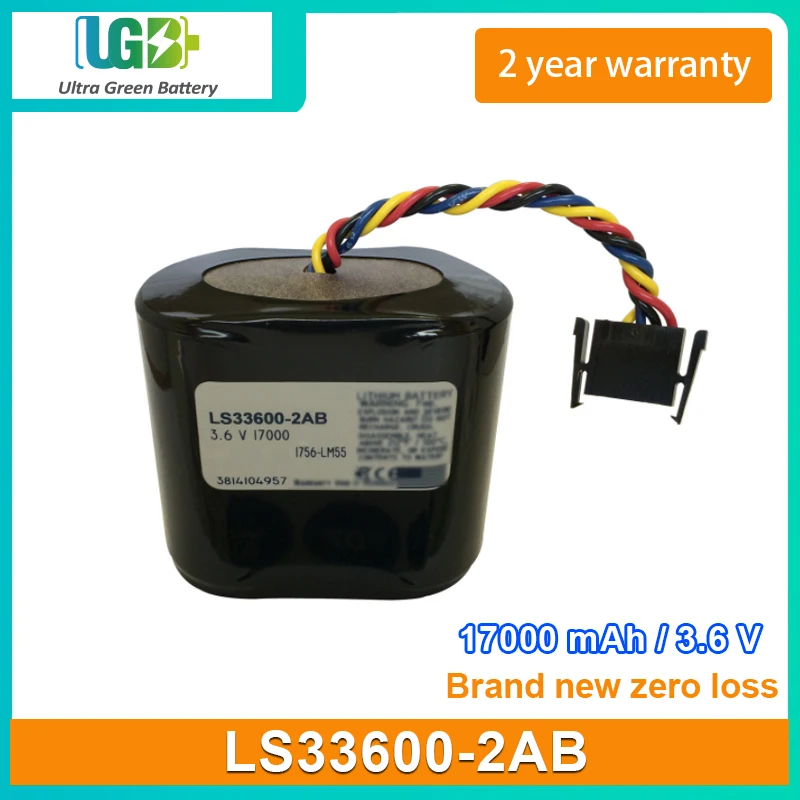 UGB New battery For Allen Bradley LS33600-2AB PLC Battery 3.6V 17000mAh