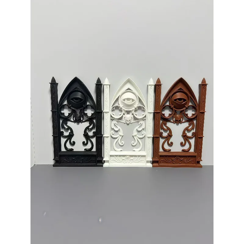 

1:12 Gothic Eye Window Backdrop, Dollhouse Miniature Accessory, Dark Aesthetic Decor for Diorama Scene
