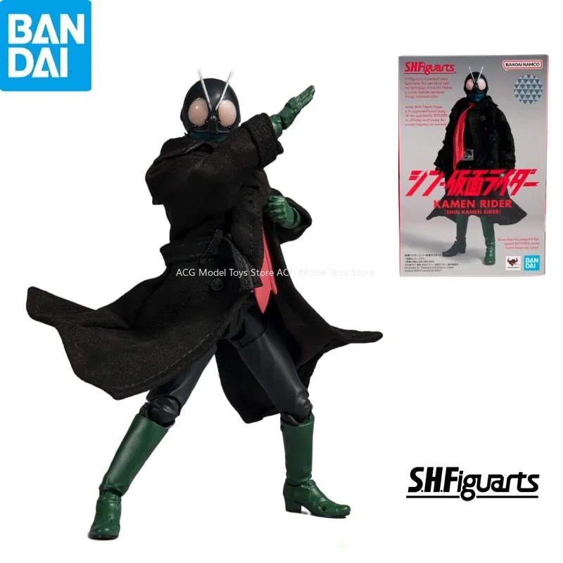 

In Stock 100% Original Bandai S.H.Figuarts SHF Tokusatsu MASKED RIDER SHIN MASKED RIDER Action Figure Toys Collection Model Gift