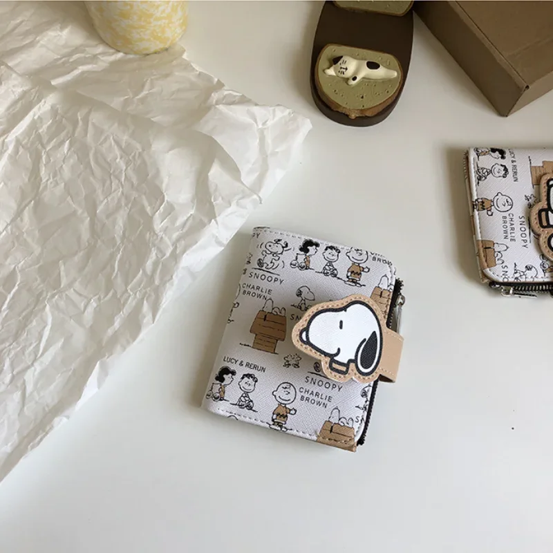 Snoopy Cute Purses Women Men Wallets Cartoon Anime Graphic Print Card Packs Portable Large Capacity Wallet Birthday Gifts
