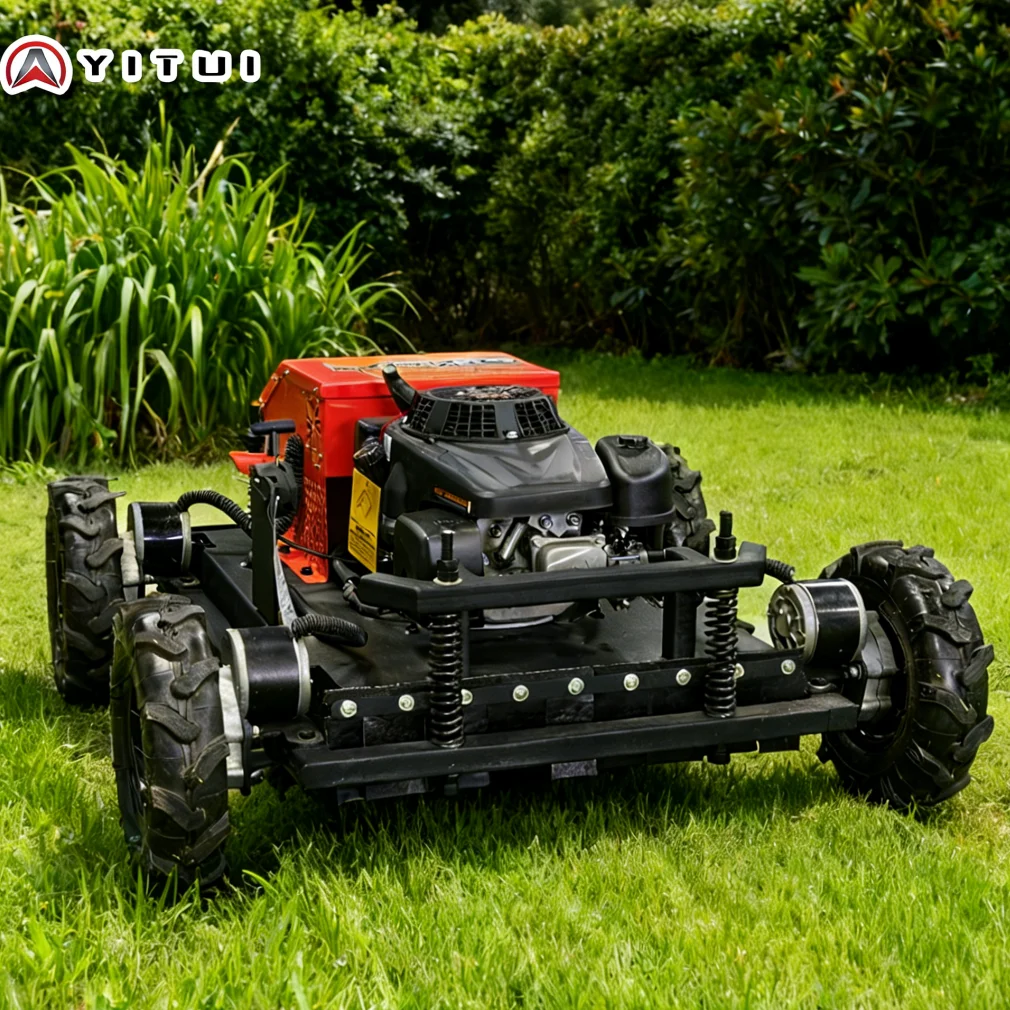 

Customized Remote Control Wheeled Lawn Mower All-Terrain Brush Cutter with 4 Wheels for Steep Slopes & Orchards