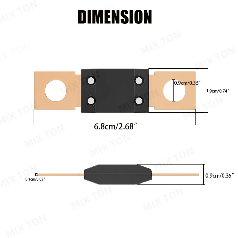 3-piece set of MEGA bolt fuses 40A 60A 80A 100A 150A 200A 300A 400A 500A high current fuses suitable for cars, trucks, and ships