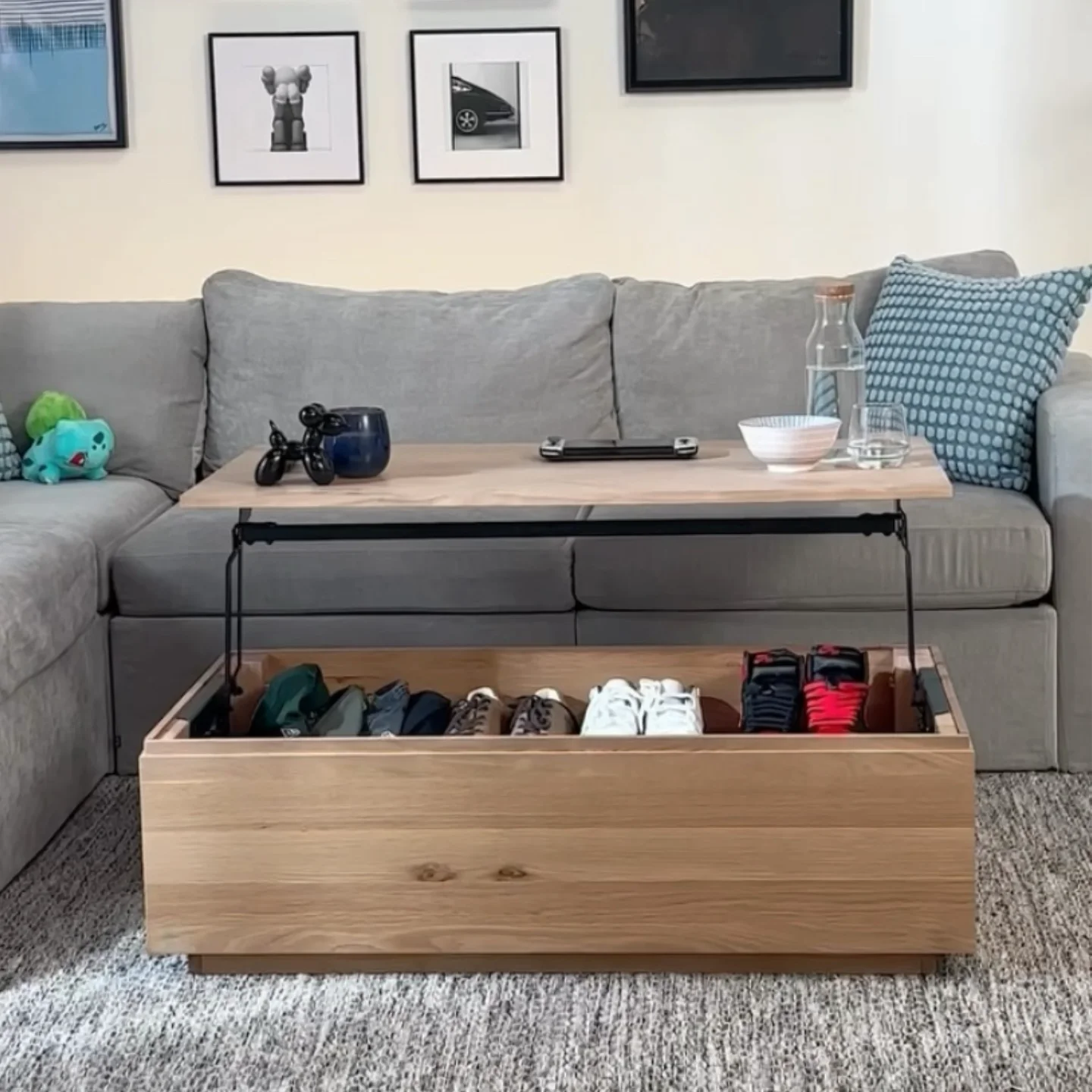 Top Coffee Table With Large Storage Space //2026 Factory Wholesale Price Custom Wood Living Room Table Expandable Lifting