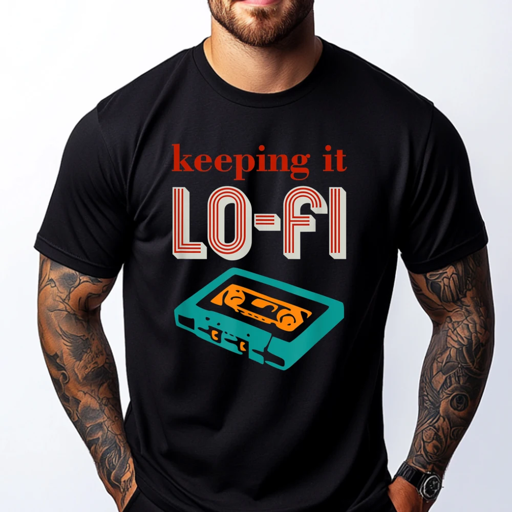 

Lo Fi Music Cassette Low Fidelity Chilling Oversized T Shirt Men Male Camisas De Hombre Graphic Cotton Short Sleeve