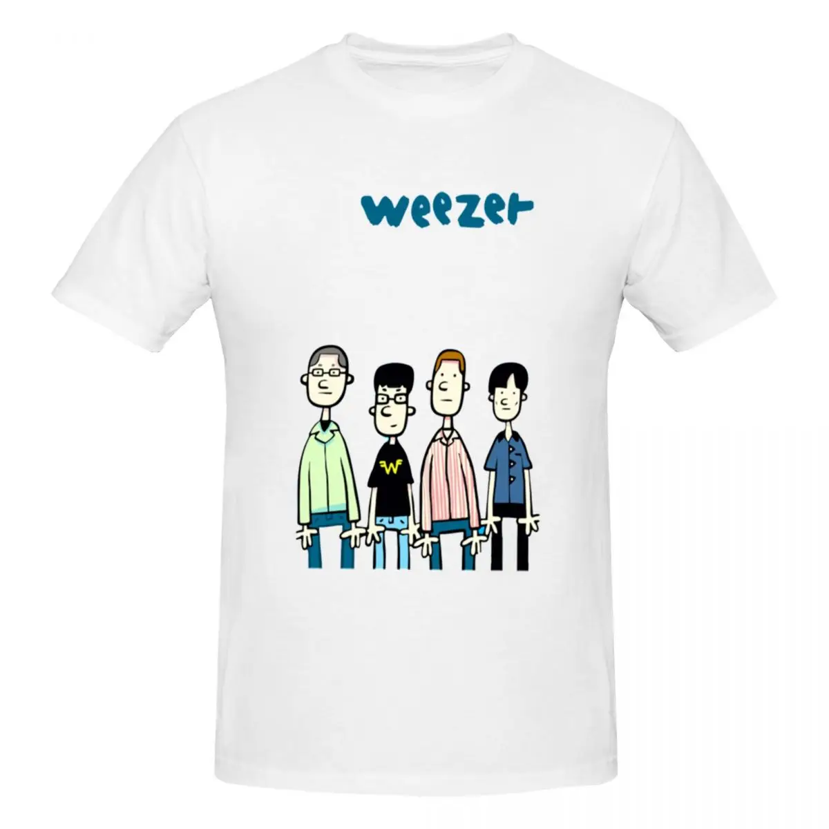 

Weezer Men T-Shirt Funny Plus Size T Shirts Men's O-Neck Cotton Tees Short Summer Male