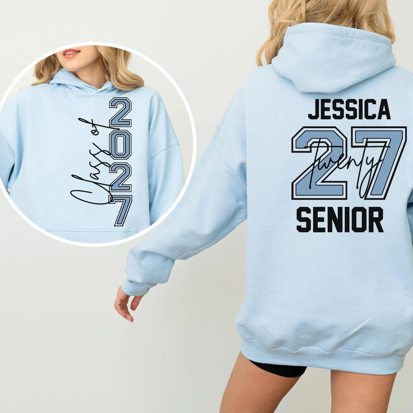 Personalized Fashion Street Senior 2026 Hoodie Sweatshirt Design Name Year Class of 26 Sweatshirt Graduation Hoodie Unique Gift