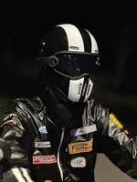 ORZ-Casco de fibra de vidrio para motocicleta, protector de cabeza de cara completa, estilo Retro Tokyo, TT japonés, con visera transparente, nuevo