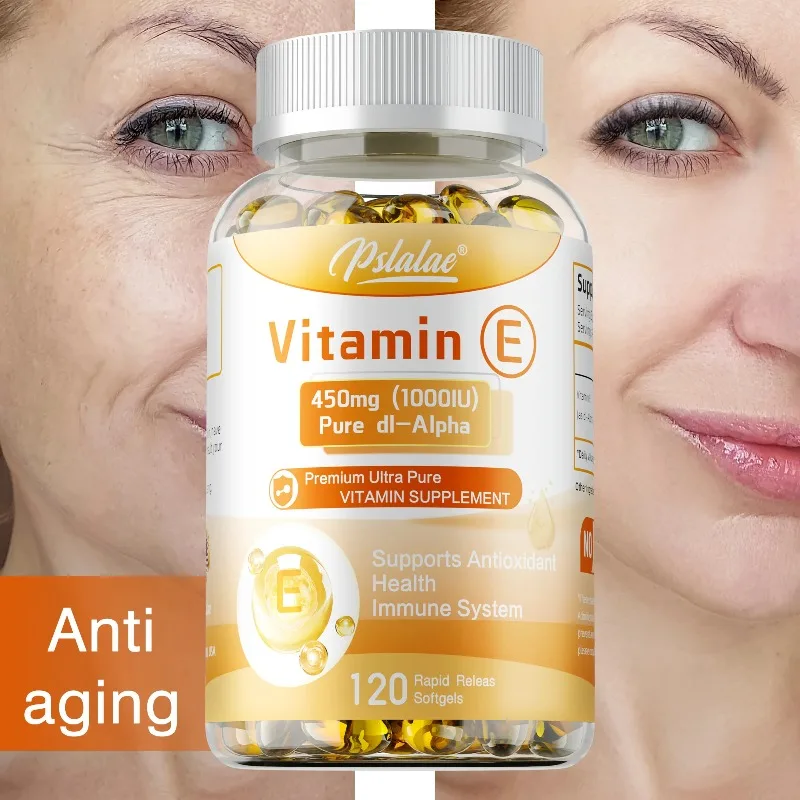 

Vitamin E Capsules 450mg - Anti-aging, Skin Firming, Wrinkle Reduction, Increases Skin Elasticity, Support Skin & Heart Health