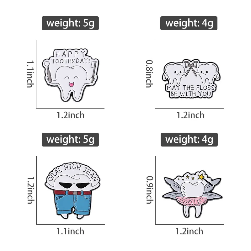 Cute Medical Dental Oral High Jean Enamel Pins May The Floss Be With You Brooches Backpack Lapel Badge Jewelry Gifts For Friends