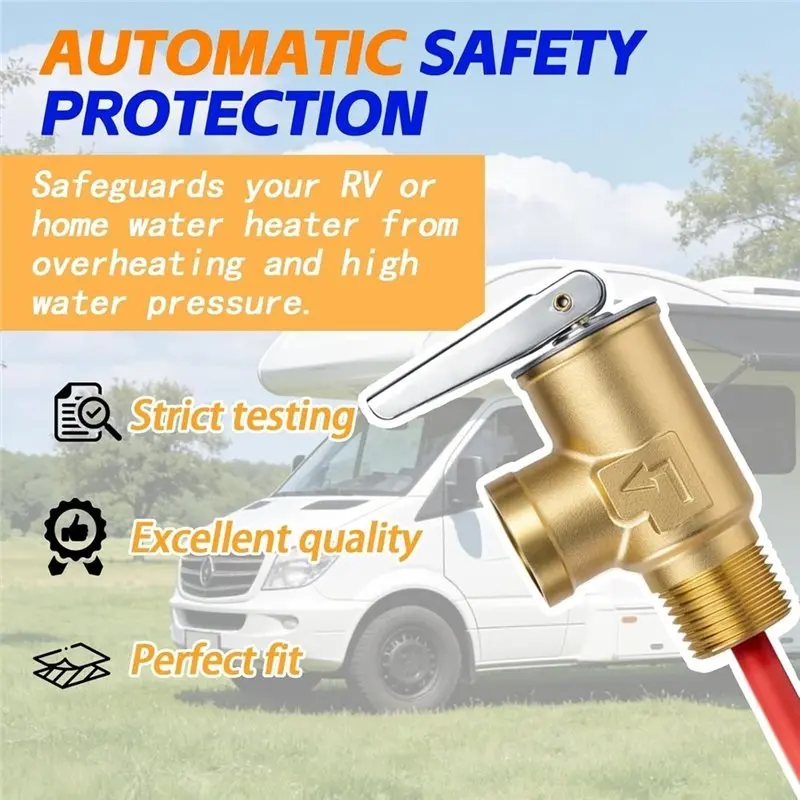 A38T-RV For Hot Water Heater Tank Temperature& Pressure Relief Valve 1/2