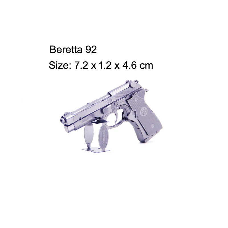 Weapon Series 3D Metal Puzzle Berett 92 Tank model DIY Laser Cut Jigsaw Model For Adult kid Educational Toys Desktop decoration
