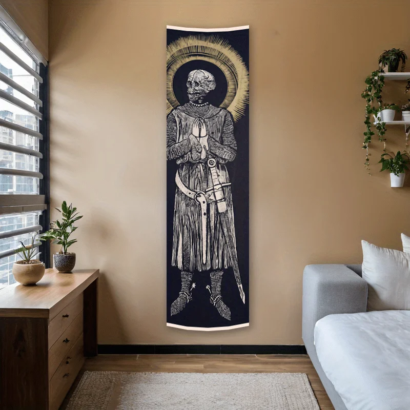 Tapestry Custom Tapestry Clearance Skeleton Knight Vertical Banner Tapestry Wall Decoration, Medieval Sword Long Narrow Wall