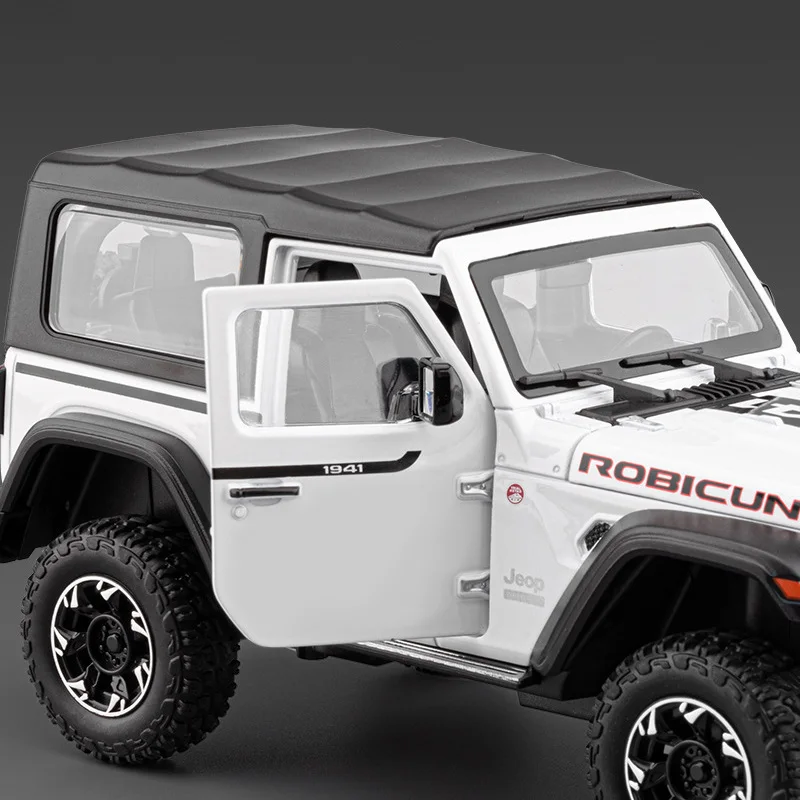 1:24 Jeeps Wrangler Rubicon Legering Model Auto Diecasts Metalen Terreinwagens Auto Model Simulatie Geluid en Licht Kinderen speelgoed Gift