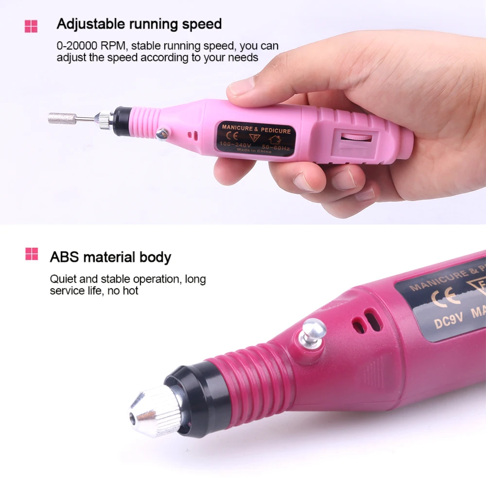 Professional Electric Nail Drill Machine Nail Files Pen Pedicure 6 Bits MillingUV LED Gel Polish Remover Nail Art Manicure Tool