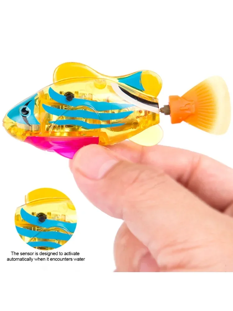 Electric Fish Toy Water Cat Toy for Indoor Cat Interactive Play Swimming Robot Fish Toy for Cat and Dog with LED Light Pet Toys